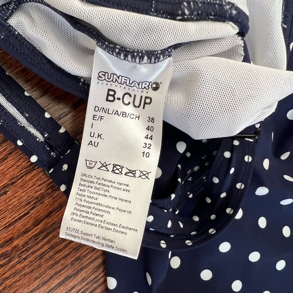 NWT Sunflair Tankini Swimsuit In Navy Polka Dot Size 10 / Medium - Picture 7 of 7